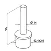 Käsijohteen kannatin putkelle 42,4x2mm putkeen päähän, AISI316 (130695)