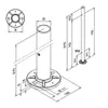 Kaidetolppa asenn.laip.180, 4 kpl reikää h 970 mm, putkelle 42,4x2 mm, AISI 304