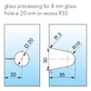 Kulmakiinnike lasiseinä 90°, kulmalevyllä klaasile 6-10mm, must matt