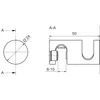 Pyyheteline pyöreä  Ø23x50mm kiinnitettäväksi 8-10 mm lasille, kiiltävä kromi