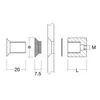 Pistekiinnityshela, senkki 4x45, M6" L: 20mm, RST AISI303