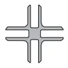 Kiinnityskappale 4-Suunta 6-8mm lasille, silver alumiini