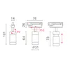 LED kohdevalaisin TU-223 kiskolle, 7,7W DC24V, valkoinen, 3000K, DIM10-100% adapter