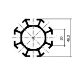 Profiili 8-kulma, 20/48,3mm