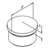 Päätykappale Ø42mm putkelle AISI304, vastava 13072924212