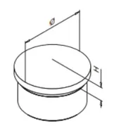 Päätykpl. 42,4mm/2mm putkelle AISI 304