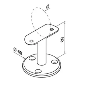 Johdinputken kannatin 42.4mm putkelle, AISI 304