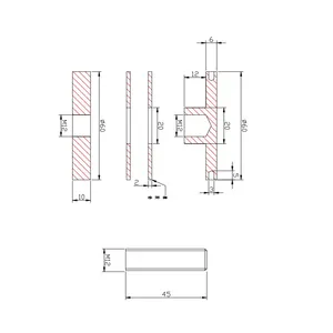 Pistekiinnityshela D 60 mm, kierretappi M12 x 45 mm, RST AISI 304