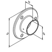 Päätykiinnityskappale putkelle  42,4 mm 3-le ruuville, 13050504212, AISI 304