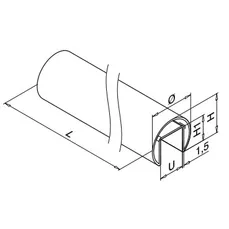 RST U-Uraputki 42,4mm pit.6000mm AISI 304