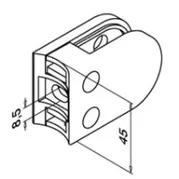 Kiinnityskappale putkelle D48mm lasille 8-10mm, ruskea