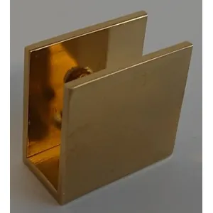 Kulmikas lasinkannatin 15*30*30mm lasille 6-8mm, raaka messinki