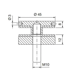 Kiinnityskappale RST AISI304 Ø 45mm, 8-20mm lasille
