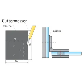 Asennuspala saranoiden asentamiseen 90x70x0,8mm