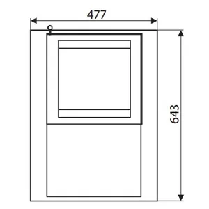 Läpiantolaatikko, RAL 9005 musta L 476mm, S 642mm, K 62mm