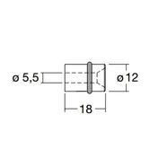 Lasihyllynkannatin,RST,puuhun Halk.12mm, pituus 18mm