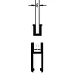 Vaunukisko &amp;quot;Robust&amp;quot;  8-10mm lasille anod.alum., pituus 5000mm