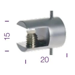 Hyllynkannatin, yksipuoleinen max 7mm levylle, mattakromattu