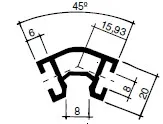 Profiili R 15mm, 135 ast.