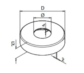 Suojakansi laipalle 10.05400R42 putkelle Ø42.4mm, D: 110 mm,  AISI316