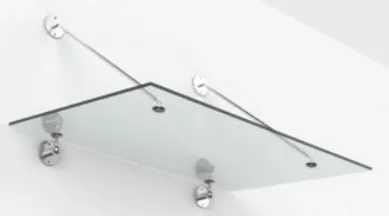 Glasdachset f.4-Punkt Befestg. 12mm klaasile