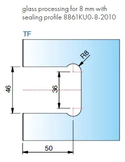 Suihku sarana Flamea+, lasi-seinä 90° 8-10mm lasille, kiiltävä kromi 45kg