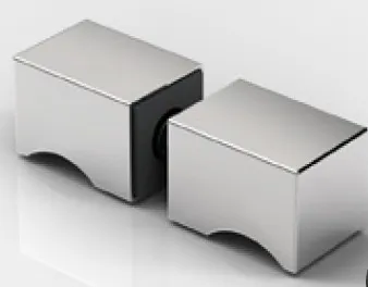 Ovennuppi, kaksipuolinen, 22x22mm lasille 613,52 mm, kiiltävä kromi