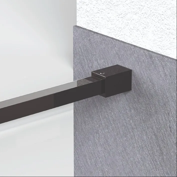 Tukivarren lasikiinnike.15x15mm, musta