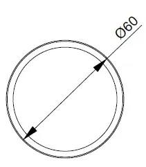 Kuppivedin liimattava 2-puoleinen, Ø60x9,5mm lasille 6-13,52 mm, matta musta