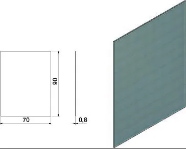 Asennuspala saranoiden asentamiseen 90x70x0,8mm