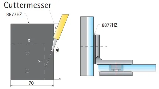 Asennuspala saranoiden asentamiseen 90x70x0,8mm