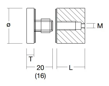 Kiinnityshela RST halk. 15mm taustaholkki 20mm korkea