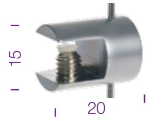 Hyllynkannatin, yksipuoleinen max 7mm levylle, mattakromattu