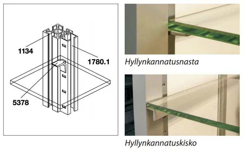JB-kouluvitriini 1030 x 400 x 2000 mm 3 hyllyä
