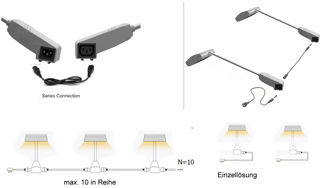 KLEM LED-näyttövarsivalo SET, 25 W CCT: 4000K, hopea