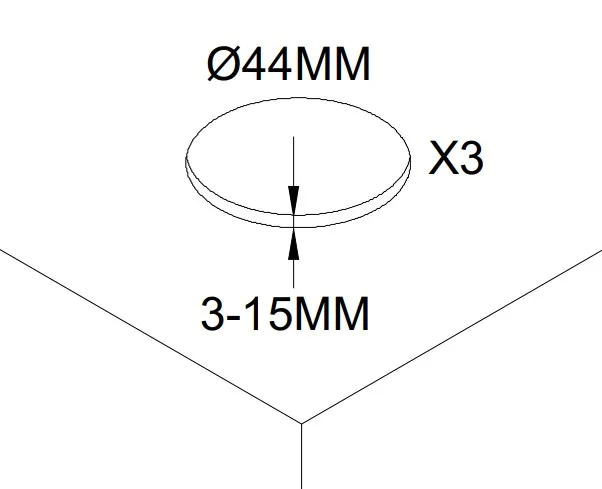 Kaluste valaisin setti 3W*3 KIT Osram LED, väri NW/WW, kulma 20